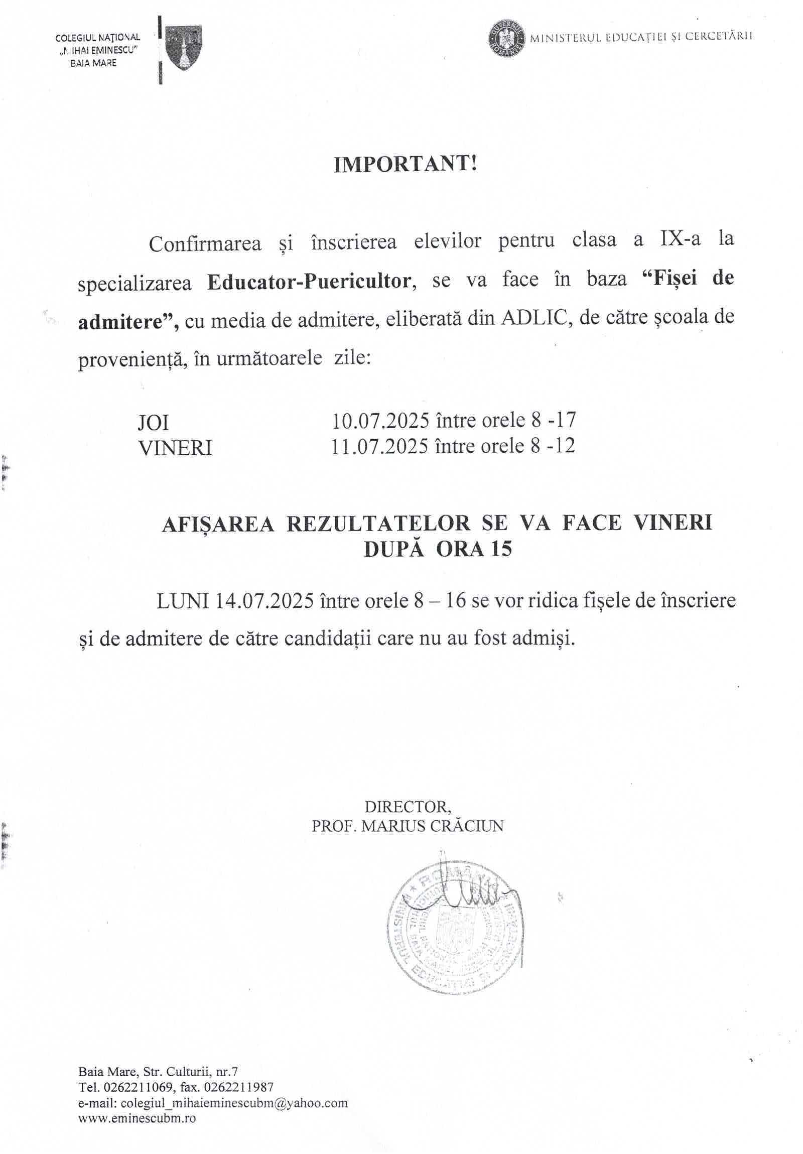 Anunt educator-puericultor